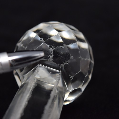 Vintage Crystal Cut Glass Prism Dumbbell Knife Rest Paperweight Clear Formal - Picture 11 of 11