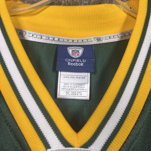 Camiseta de colección Brett Favre #4 Green Bay Packers nunca usada Reebok NFL 2XL - Imagen 8 de 8