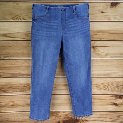 Time And Tru Straight Jeans Mid Rise Stretch Womens XL Blue Medium Wash Pockets
