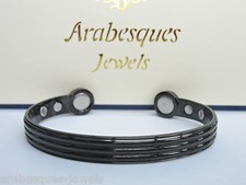 ARABESQUES High strength Mens copper BIO magnetic bangle/bracelet. Black ajmb