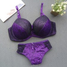 Women's Push Up Embroidery Bras Set Lace Lingerie Bra and Panties Underwear Sexy