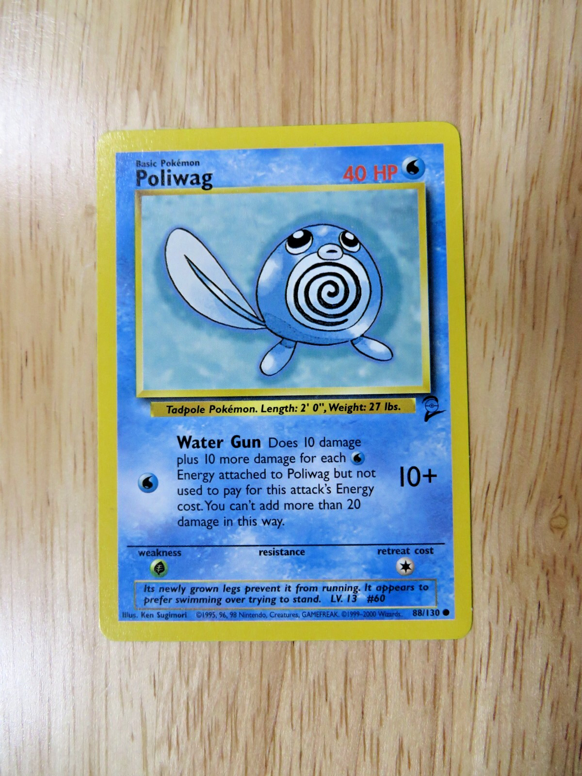 Pokemon TCG - Poliwag 88/130 Base set 2 Common LP