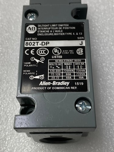 New Allen Bradley 802T-DP Limit Switch Push Type Series J - Picture 4 of 4