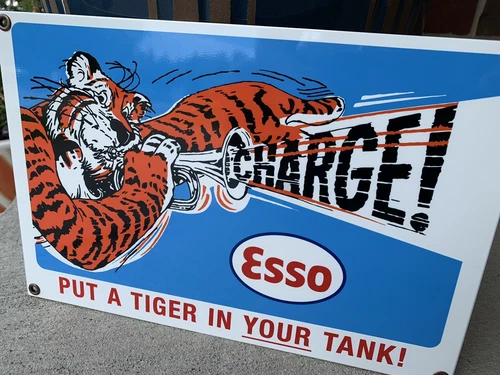 Vintage Style Esso Put Tiger In Tank  Heavy Steel Metal Quality Sign