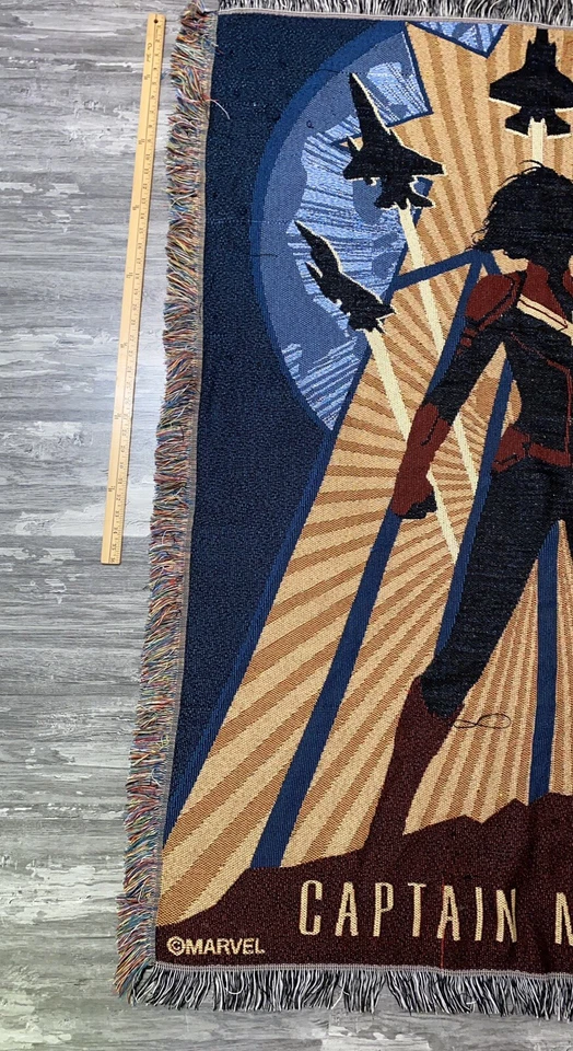 Marvel Captain Marvel Lift Off Airplane Woven Tapestry Throw Blanket 48" x 60" - Image 3 of 4
