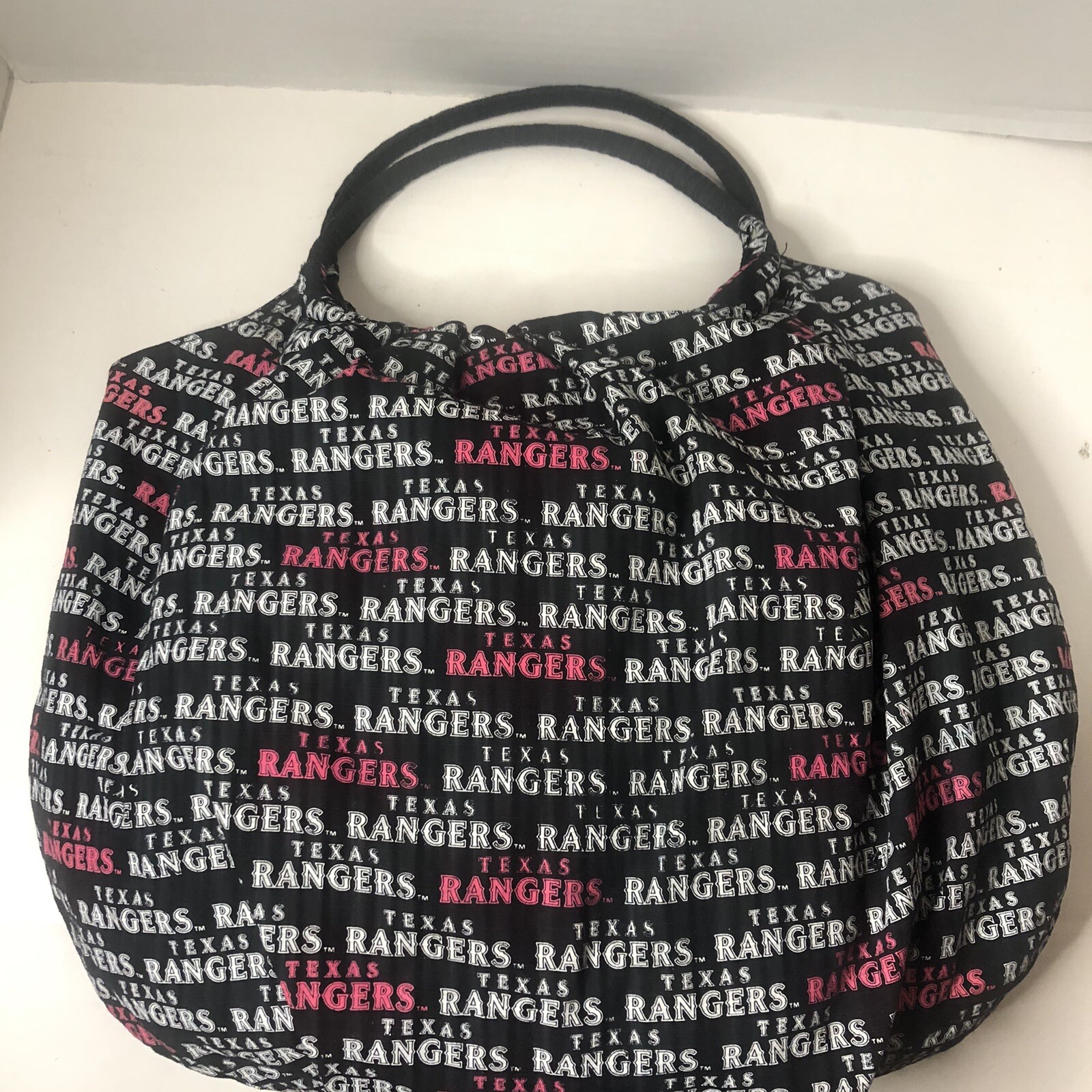 MLB Texas Rangers Tote Purse Bag Round Double Handle Lightweight Canvas