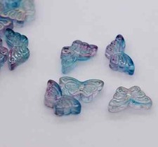 15MM Blue Purple Galaxy Butterfly Colored Glass Beads