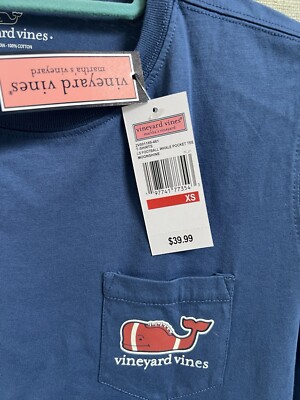 NWT new XS vineyard vines long sleeve pocket tee shirt navy blue