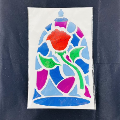 Disney's Beauty And The Beast Drop Box Stained Glass Stickers - Picture 1 of 2