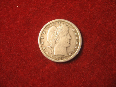 1907 O,  USA. Barber Quarter Dollar. Very Fine