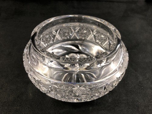 Pitkin & Brooks ABP Cut Glass DELMAR Pattern 4 3/4" Powder Jar (no lid) 1913 - Picture 4 of 12