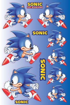 Sonic Sticker Set, Reflective Stickers, Laminated
