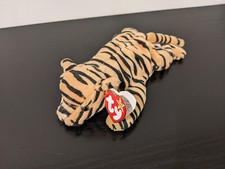 TY Beanie Babies Stripes The Tiger 1995 Cat Plush Plushie With Tags