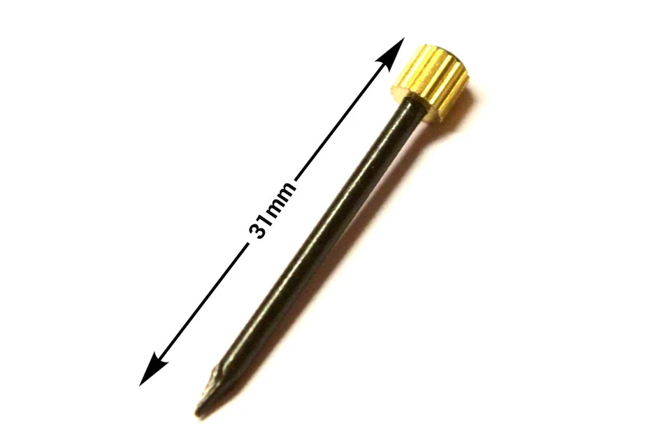 Qty 20 BRASS HEADED PICTURE PINS Heavy Duty Hanging Nails Tack Knurled Solid Top