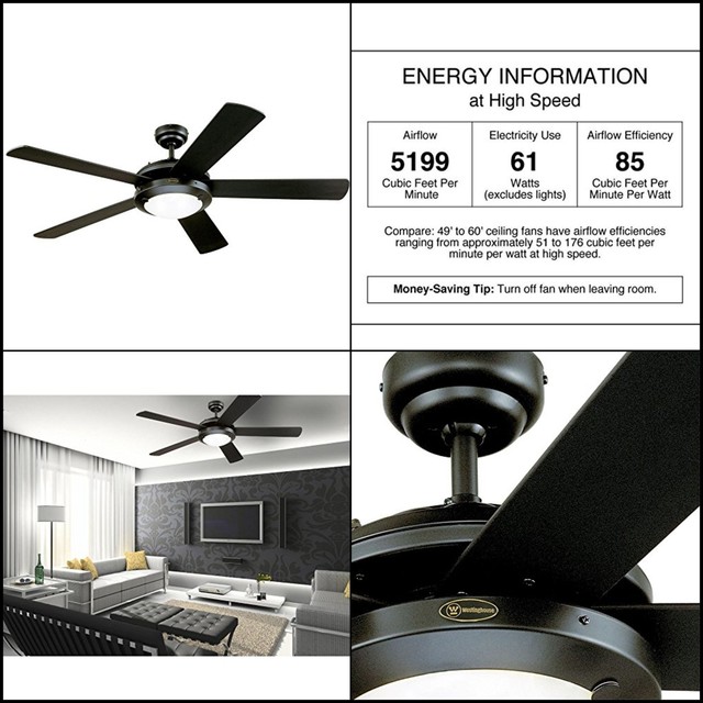 Arcadia Ceiling Fans Two Light 46 Inch Reversible Three Blade