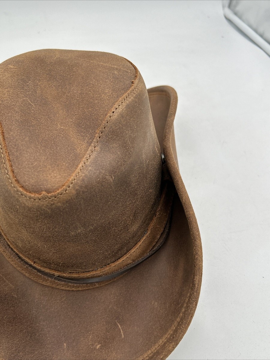 Minnetonka The Aussie Hat Genuine Leather Cowboy Hat Size