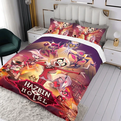 Hazbin Hotel Twin Bedding Set 3-Piece Duvet Cover Set for Kids Boys