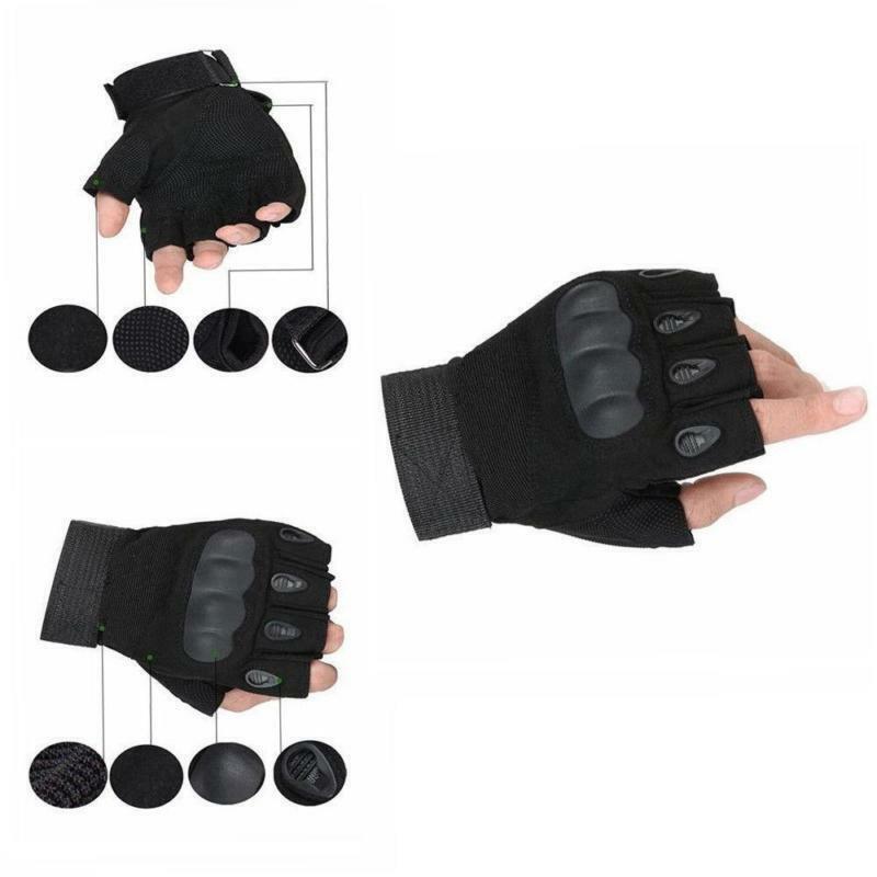 国内未入荷 Fourth3ex - Premium Leather Half-Finger Gloves Military Tactical Leather Half Finger Gloves Combat Army
