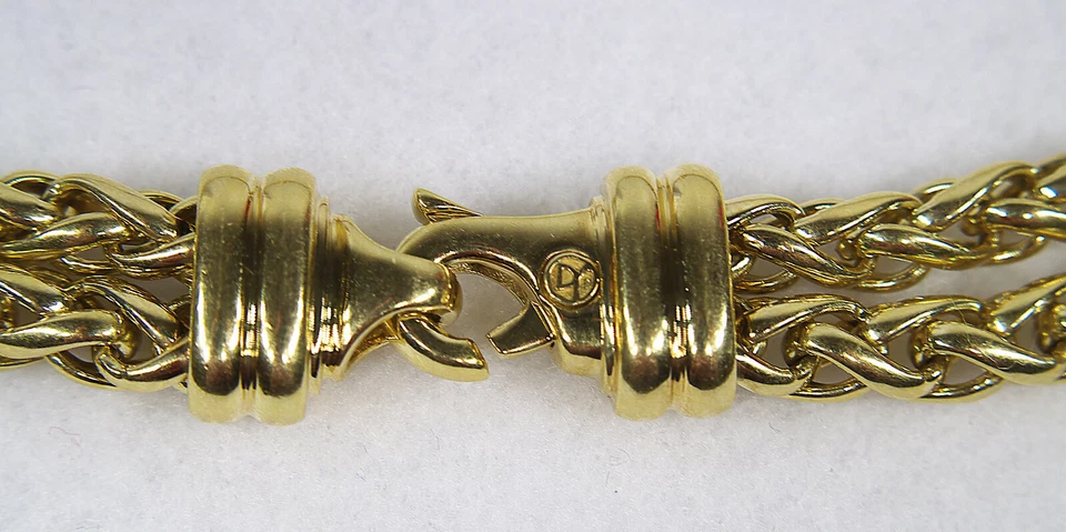 Collar Doble Cadena Oro Amarillo 18k Diamantes David Yurman Albion Original Foto 4 de 4