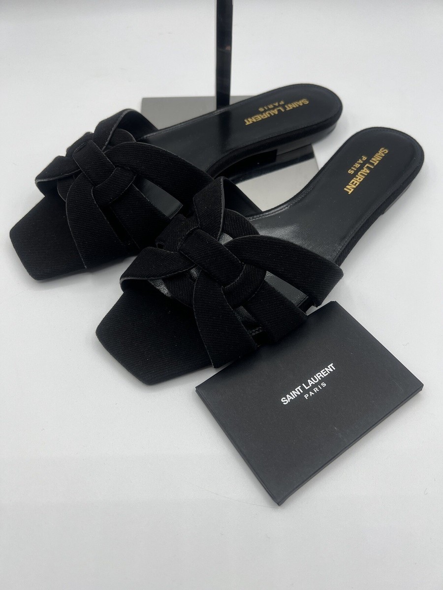 【SAINT LAURENT】NU PIEDS TRIBUTE 05 SANDALS●571952BDA00220 Tribute Nu Pieds 05 leather sandals in black - Saint Laurent
