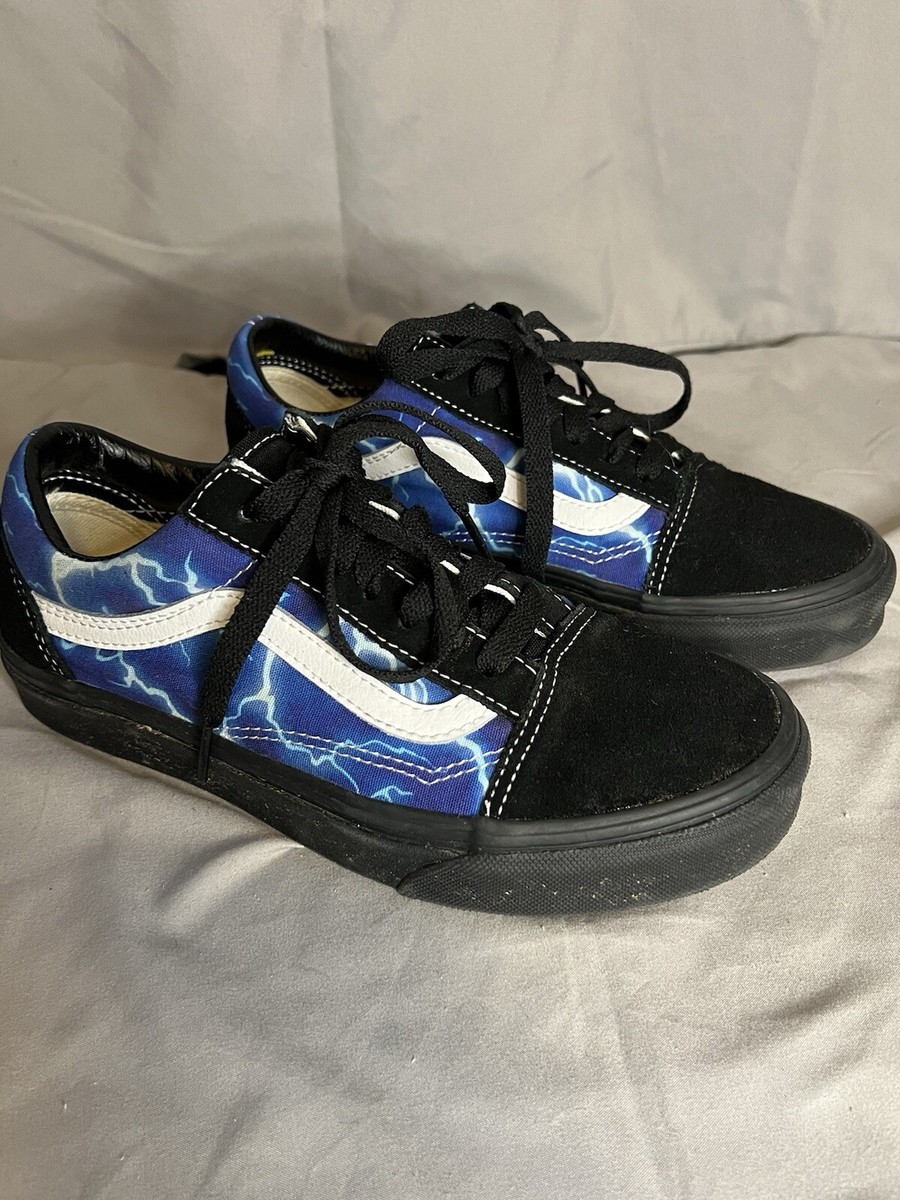 Vans Old Skool Black/Blue Lightning Shoes mens Sz 4.5 women  display picture 2