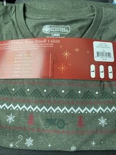 Pivotal Partners Unisex Large Holiday T Shirt Tractor Snowflake Tree Green