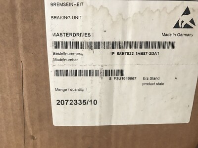6SE7032-1HB87-2DA1 Neu Versiegelt SIEMENS Main Drive Braking 6SE7032-1HB87-2DA1