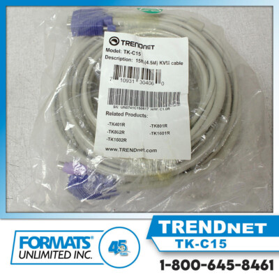 TRENDnet TK-C15, 15ft PS/2/VGA KVM Cable