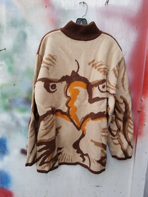 Vintage 90's GSL Animal Nature Bird Sweater 2xL Wool Knit Color