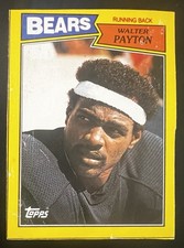 1987 Topps - Box Bottoms Walter Payton #J Hard to find Card! Rare! HOF! GOAT!