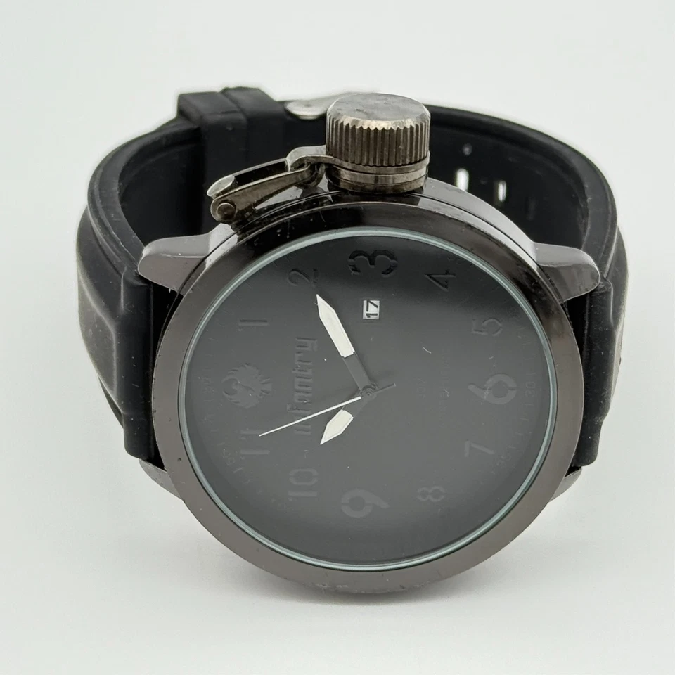 Men's INFANTRY All Black 47mm Analog Watch, Screwdown Crown, Black Silicone Runs - image 3 of 4