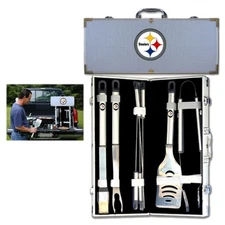 NFL Siskiyou Sports Fan Shop Pittsburgh Steelers Stainless Steel BBQ Set w/Metal