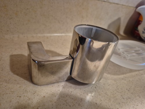 JADO Wall Mounted Soap Dish in Platinum Nickel With Frosted Glass - Open Box - Picture 4 of 5