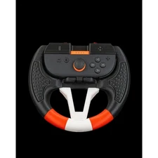 Nintendo Switch Joy-Con Steering Wheel Controller Grip Black Orange Racing Game