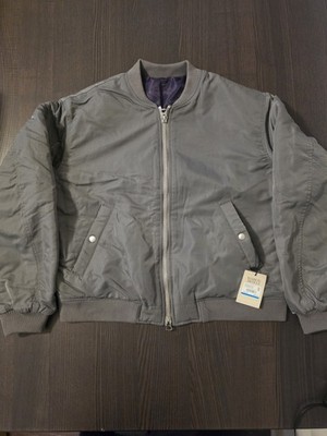 Maison Article Reversible Bomber Medium Gray/Purple Jacket Size Medium 