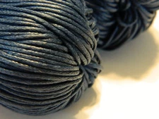 1MM Navy Blue Wax Cotton Cord Jewelry Making Stringing Material - Threaded