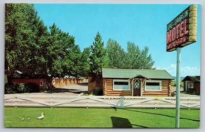 Ashton Idaho Log Cabin Motel 10th & Main Street 1963 Vintage Postcard