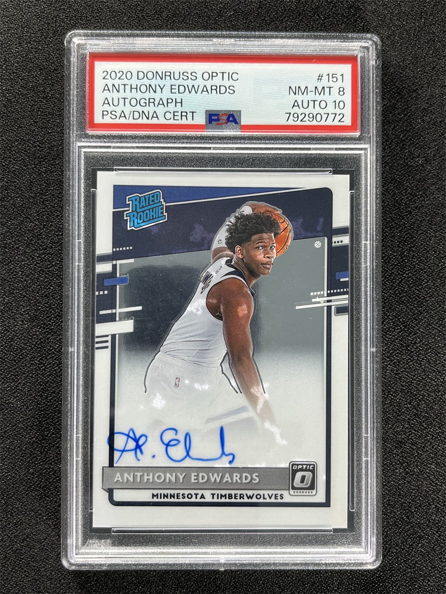 2020-21 Panini Donruss Optic Anthony Edwards #151 Rated Rookie RC PSA 10 Auto