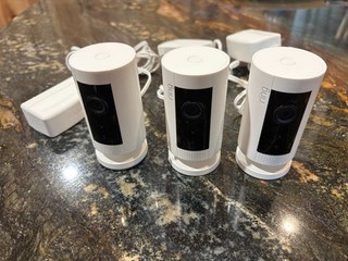Ring Indoor Cam 1st Gen 5UM4E5 1080p WiFi Security Camera w/ Adapter ( LOT OF 3)