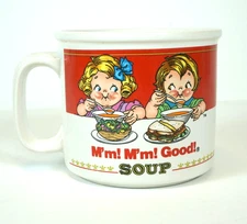 Campbell's Soup Mug(s) 14 oz. Vintage 1993 Campbell Kids Label - M'm, M'm, Good!