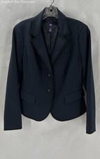 Gap Navy Long Sleeve Pockets Notch Lapel Single-Breasted Womens Blazer Size 6