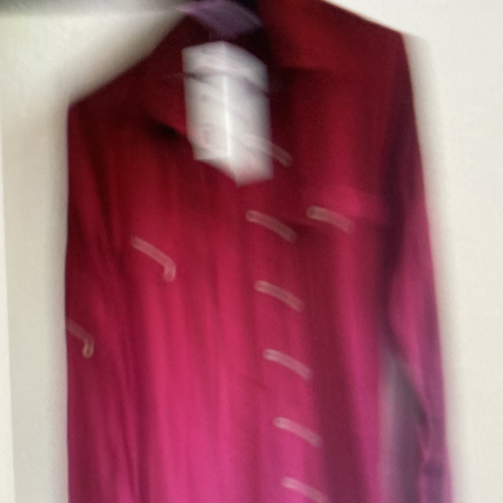 Burgundy Belted Button-Down Collared Long Sleeve … - image 4