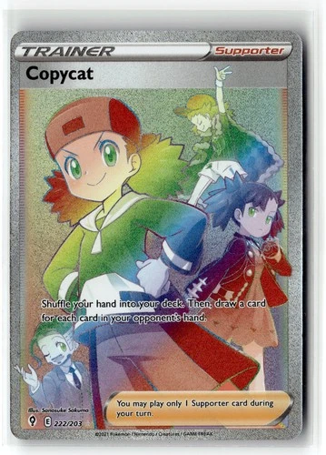 Copycat ⭐️ 222/203 Holo Rare Rainbow Evolving Skies 2021 Pokemon NM