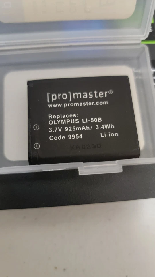 Литий-ионный аккумулятор ProMaster #9954 для Olympus LI-50B 3,7 В /925 мАч в чехле - Изображение 2 из 2