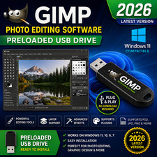 GIMP 3 2026 Edition Pro Graphic Design - Photo Editing Software Program on USB