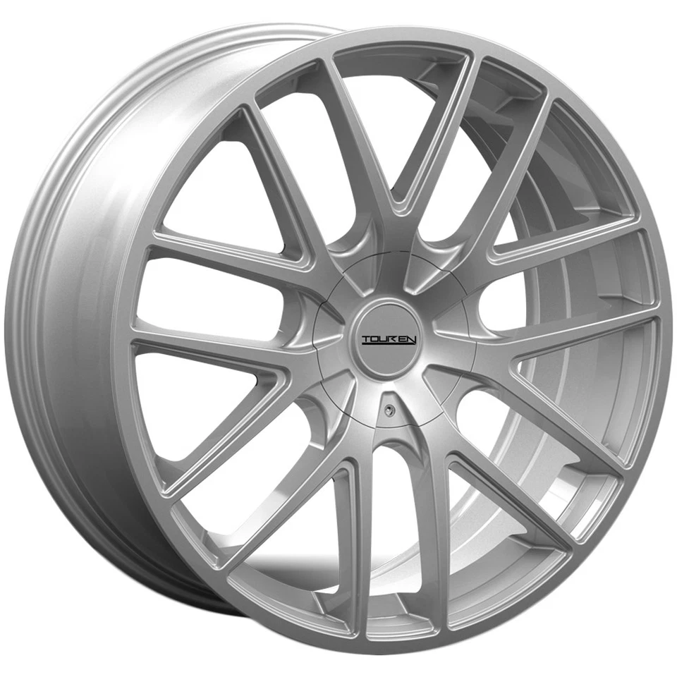 (Set of 4) Touren TR60 17x7.5 5x112/5x120 +42mm Silver Wheels Rims 17" Inch - Imagem 2 de 4