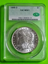 1888-0 MORGAN SILVER DOLLAR.  CAC MS 61. ORIGINAL FULL MINT LUSTER.