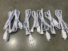 Lot Of 7 -6 Ft. Light Duty Indoor Multi-Outlet Extension Cord White Tested