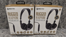 2 x Sentry Volume Control Stereo Headphones H0261 3.5 Mm Plug Mic 4’ Cord