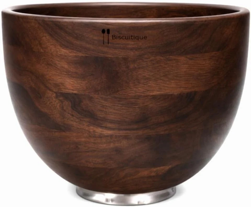 Premium Walnut Wood Mixing Bowl for KitchenAid 4.5 5 QT Tilt-Head Mixer, 5QT